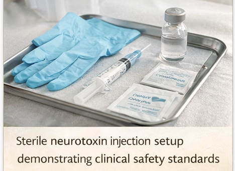 sterile neurotoxin injection setup demonstrating precision and safety